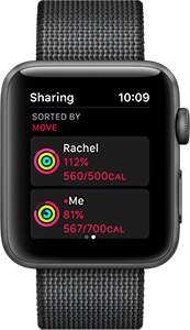 Apple Watch activity sharing