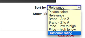 Sort by customer rating Sort by customer rating