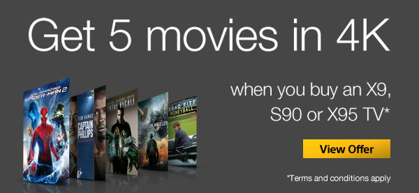 5 4k Movies free with selected TVs